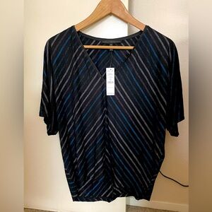 NWT White House Black Market everyday dolman tee XS in luxe stripe sapphire